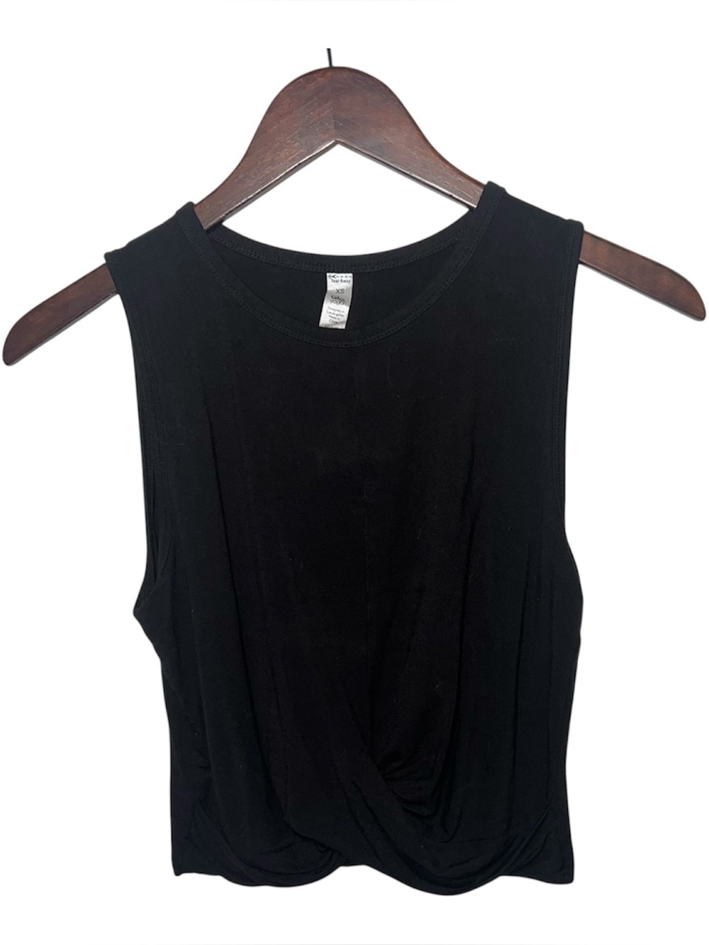 Alo Black Sleeveless Twist-Front Women's Athletic Crop Top XS